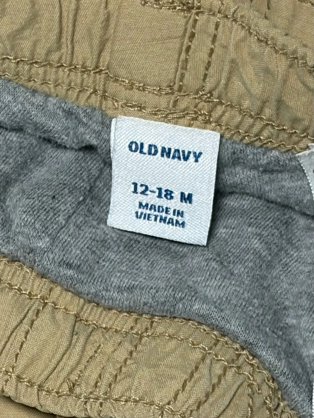 Old Navy Lined Pants Set of 2 Baby Boy 12-18mo Khaki Gray Excellent